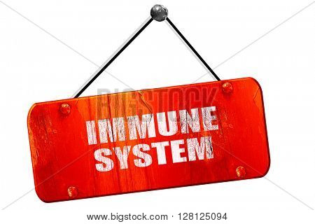 immune sytem, 3D rendering, vintage old red sign