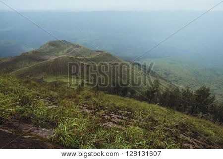 Beautifull Mountain In The Morning Mist , Batur, Bali,  Indonesia