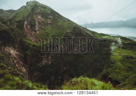 Beautifull Mountain In The Morning Mist , Batur, Bali,  Indonesia