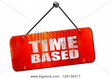 time based, 3D rendering, vintage old red sign