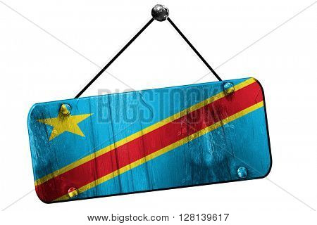 Democratic republic of the congo flag, 3D rendering, vintage gru