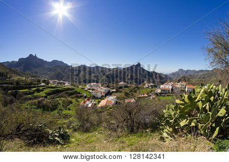 The mountain village of Tejeda in the centre of Gran Canaria Canary islands Spain