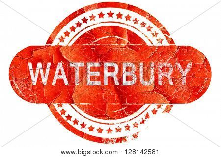 waterbury, vintage old stamp with rough lines and edges