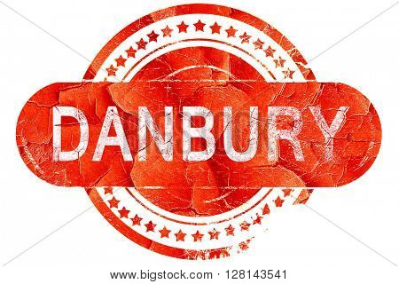 danbury, vintage old stamp with rough lines and edges