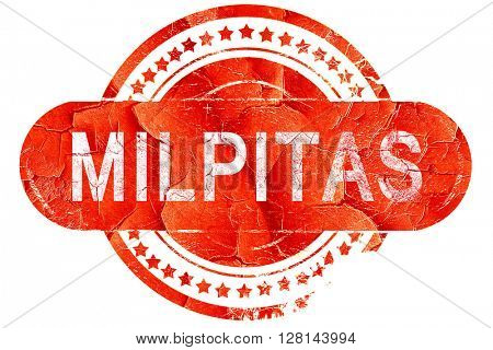 milpitas, vintage old stamp with rough lines and edges