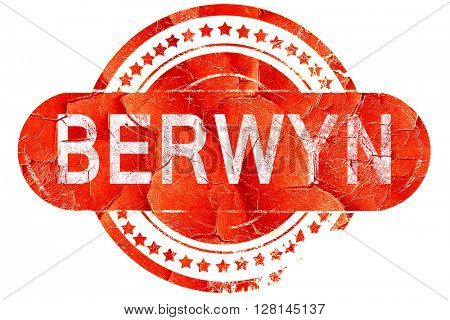 berwyn, vintage old stamp with rough lines and edges