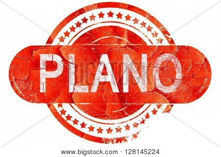 plano, vintage old stamp with rough lines and edges
