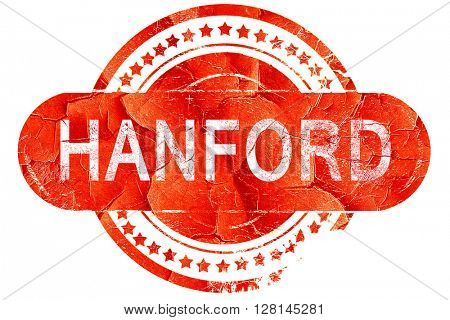 hanford, vintage old stamp with rough lines and edges