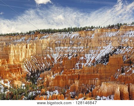 scenic view of colorful pinnacles in the Bryce Canyon