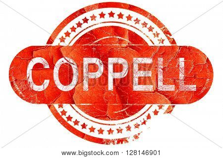 coppell, vintage old stamp with rough lines and edges