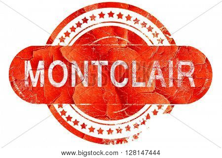 montclair, vintage old stamp with rough lines and edges