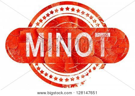 minot, vintage old stamp with rough lines and edges