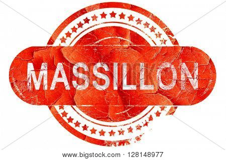 massillon, vintage old stamp with rough lines and edges