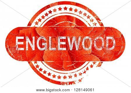 englewood, vintage old stamp with rough lines and edges
