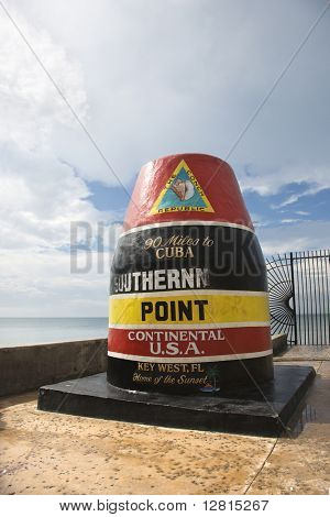 Sydligaste punkt landmärke i Key West, Florida.