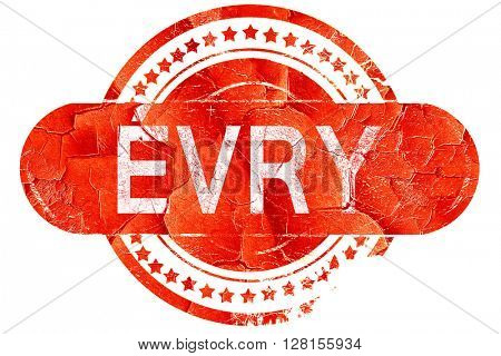 Evry, vintage old stamp with rough lines and edges