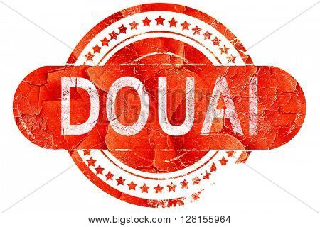 douai, vintage old stamp with rough lines and edges