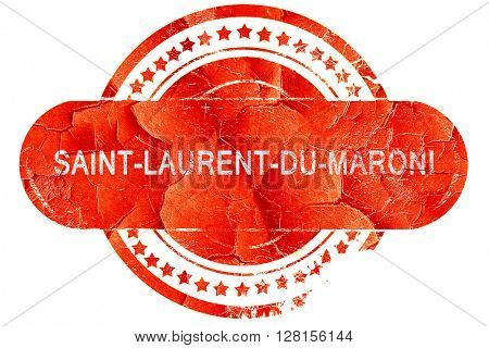 saint-laurent-du-maroni, vintage old stamp with rough lines and 