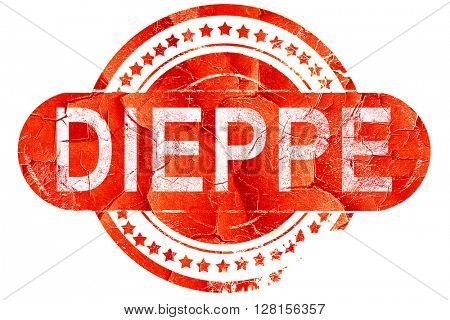 dieppe, vintage old stamp with rough lines and edges