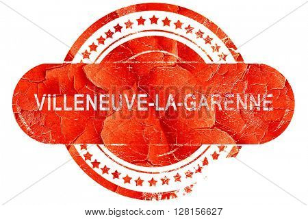 villeneuve-la-garenne, vintage old stamp with rough lines and ed