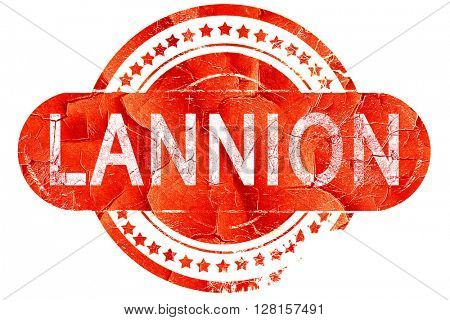 lannion, vintage old stamp with rough lines and edges