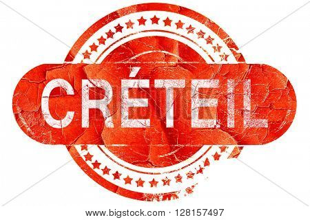 creteil, vintage old stamp with rough lines and edges