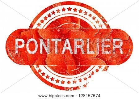 pontarlier, vintage old stamp with rough lines and edges