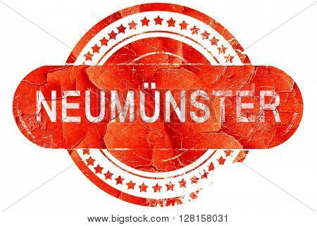 Neumunster, vintage old stamp with rough lines and edges