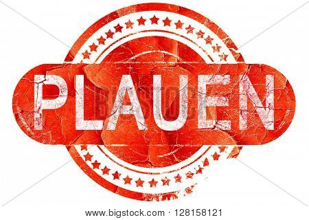 PLauen, vintage old stamp with rough lines and edges