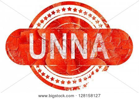 Unna, vintage old stamp with rough lines and edges