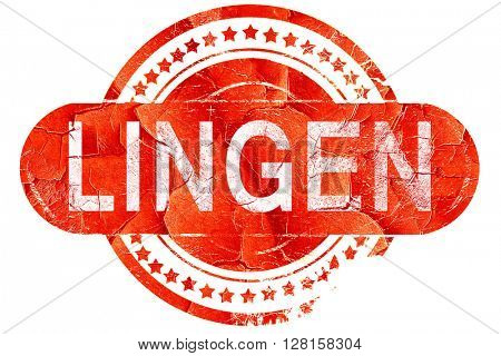 Lingen, vintage old stamp with rough lines and edges