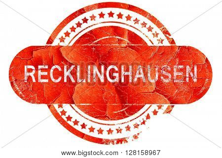 Recklinghausen, vintage old stamp with rough lines and edges