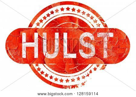 Hulst, vintage old stamp with rough lines and edges