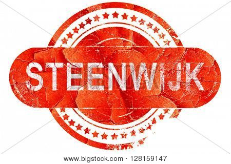 Steenwijk, vintage old stamp with rough lines and edges