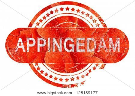 Appingedam, vintage old stamp with rough lines and edges