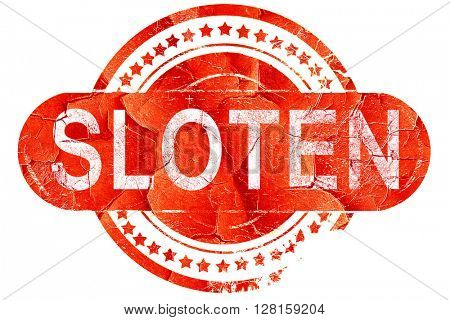 Sloten, vintage old stamp with rough lines and edges