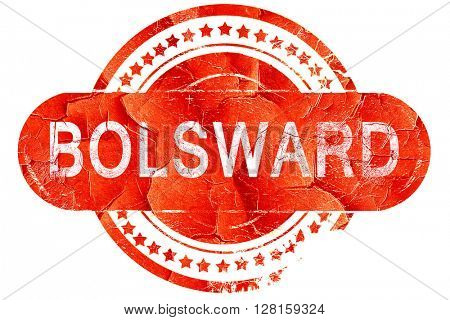 Bolsward, vintage old stamp with rough lines and edges