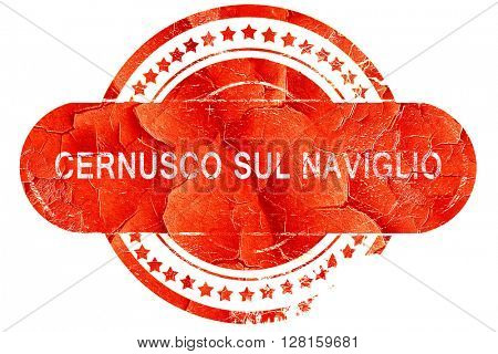 Cernusco sul naviglio, vintage old stamp with rough lines and ed