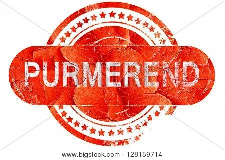 Purmerend, vintage old stamp with rough lines and edges