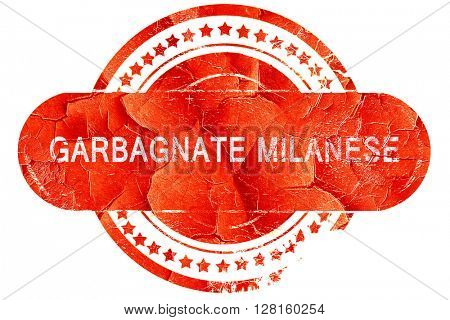 Garbagnate milanese, vintage old stamp with rough lines and edge