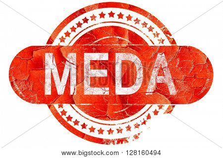 Meda, vintage old stamp with rough lines and edges