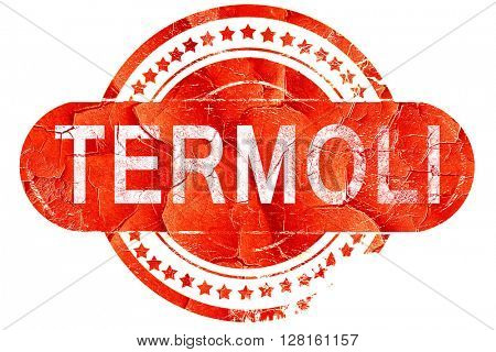 Termoli, vintage old stamp with rough lines and edges