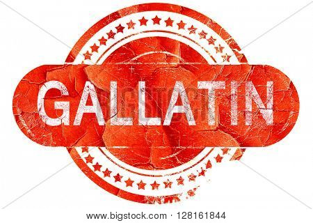 gallatin, vintage old stamp with rough lines and edges