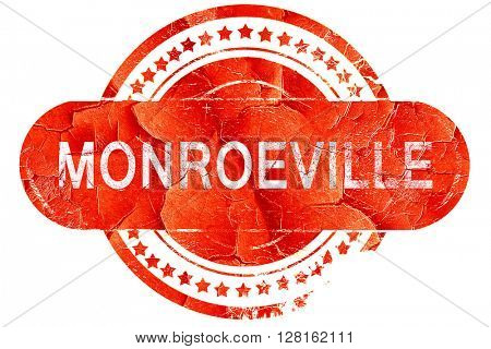 monroeville, vintage old stamp with rough lines and edges