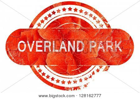 overland park, vintage old stamp with rough lines and edges