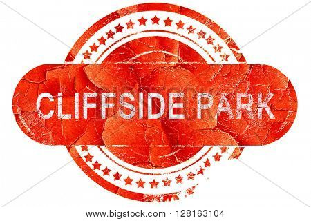 cliffside park, vintage old stamp with rough lines and edges