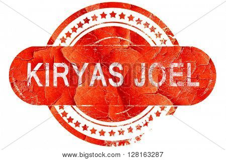 kiryas joel, vintage old stamp with rough lines and edges