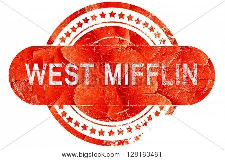west mifflin, vintage old stamp with rough lines and edges