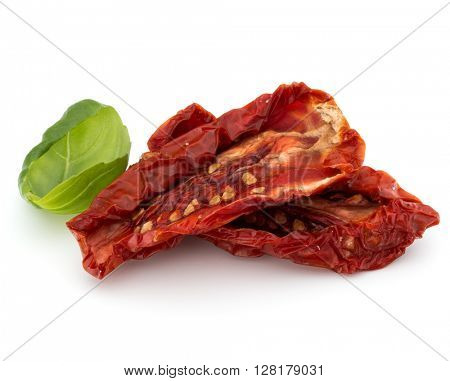 Dried tomatoes isolated on white background cutout
