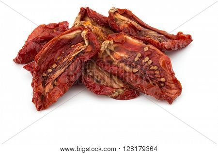 Dried tomatoes isolated on white background cutout